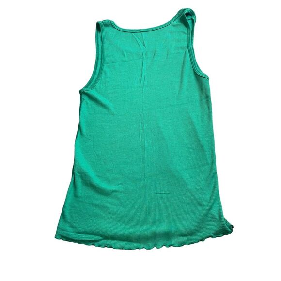 Three Dots Kelly Green Lettuce‎ Hem Ribbed Tank Size XL - Picture 4 of 6